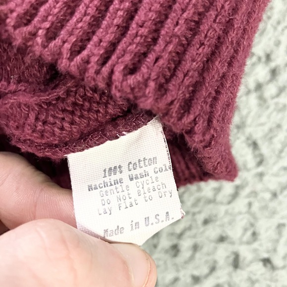 Brooks Brothers Sweater Vest Mens Large Burgundy Cable Knit V Neck Made USA - Picture 3 of 6